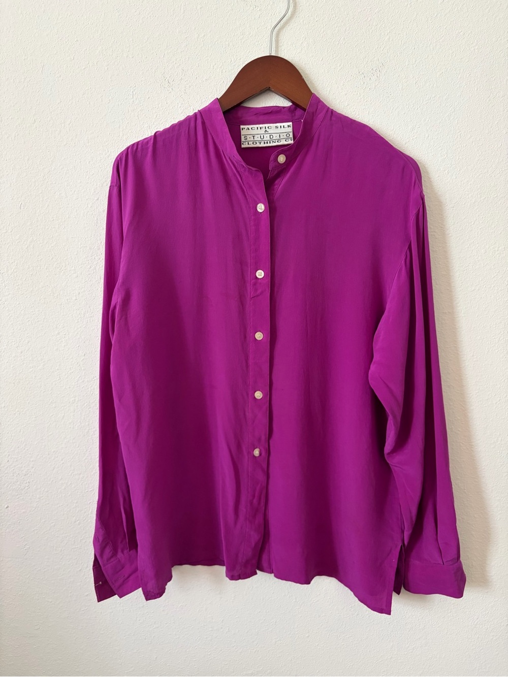 Vintage Pacific Silk & Studio Clothing Co 100% Silk Oversized Blouse Purple S